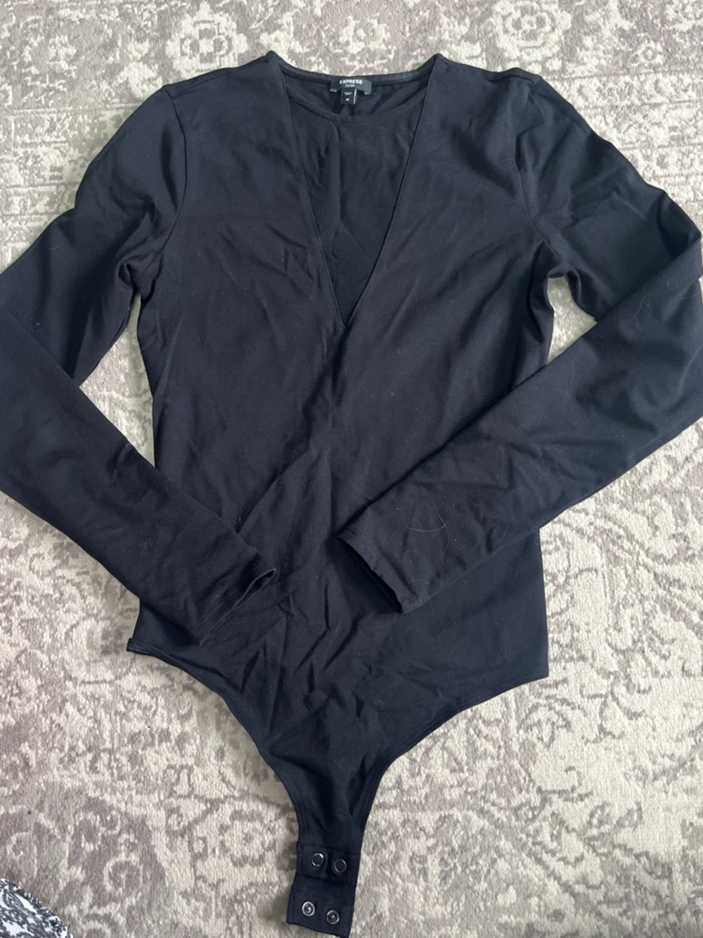 Express Black Fitted Bodysuit - XS